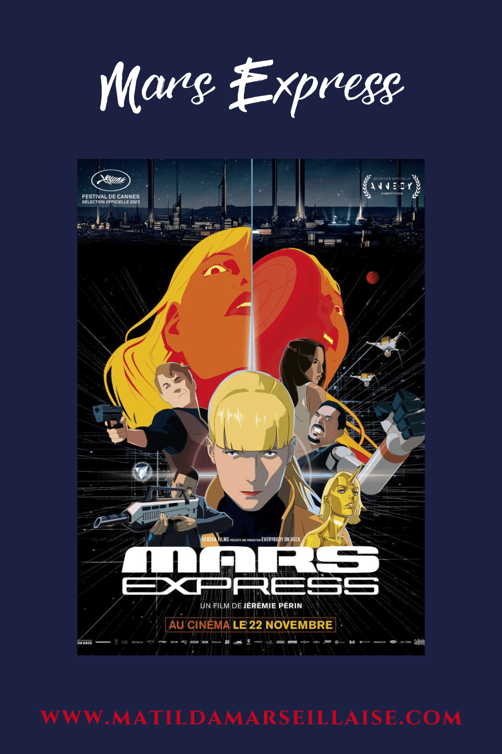 Mars Express est un film d’animation français de science-fiction avec des voix célèbres familières